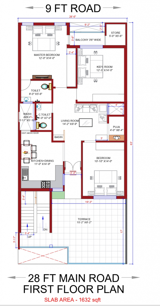 2 storey floor plan