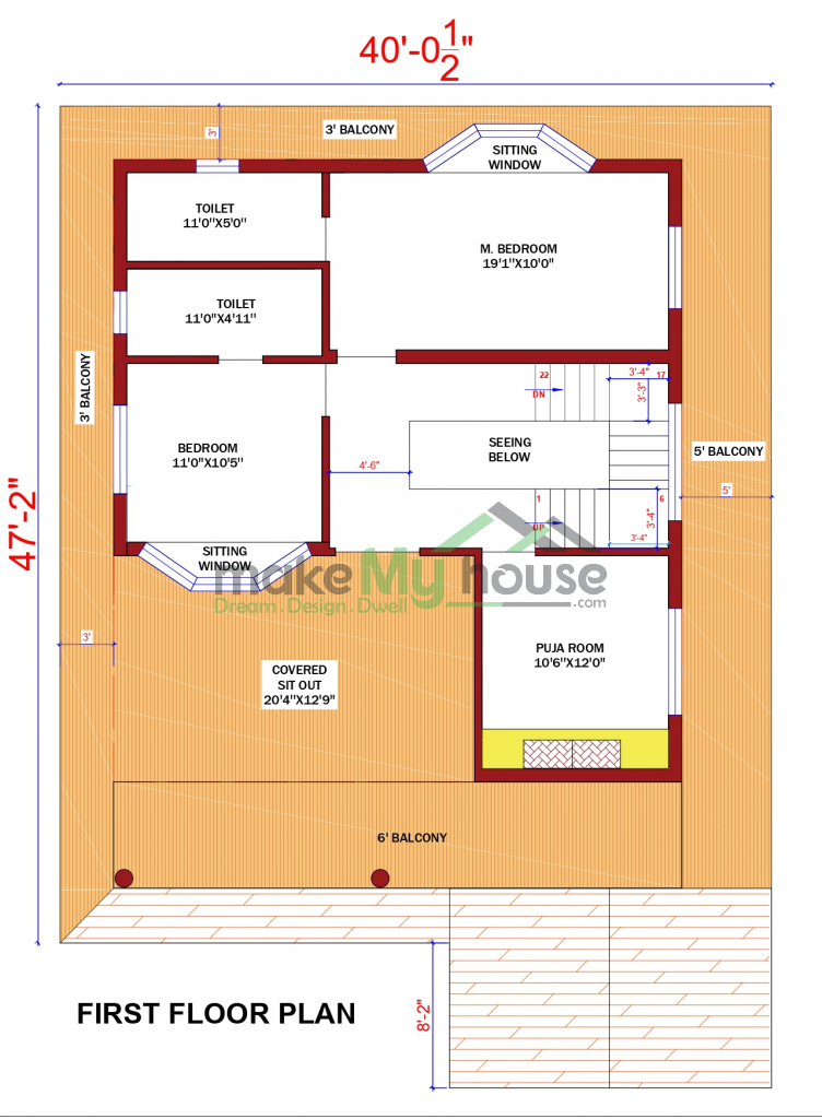 Duplex Floor Plan with Garden and Swimming Pool