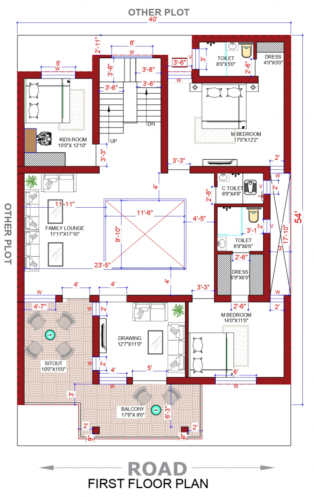 G+1 House Plan with Parking