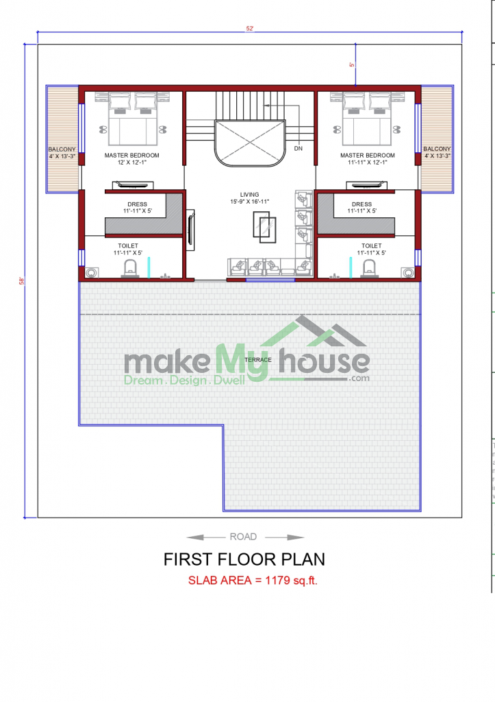 3 BHK House Design 6032 Sqft