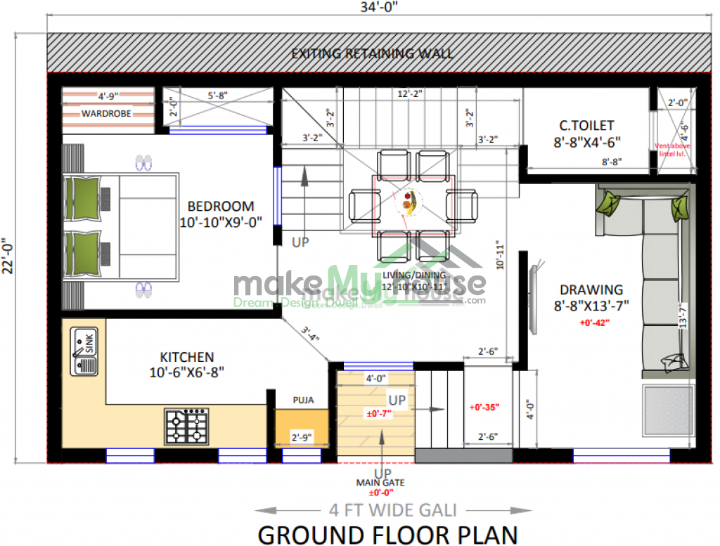 3d elevation designs for single floor house 