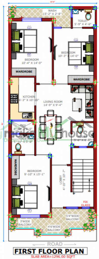 2 Storey 6 BHK House Design