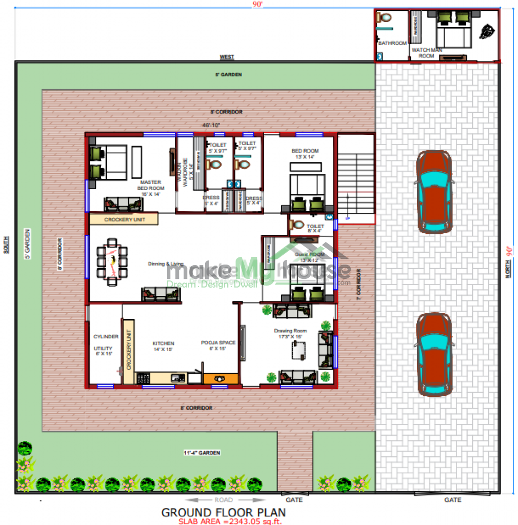 90x90 floor plan