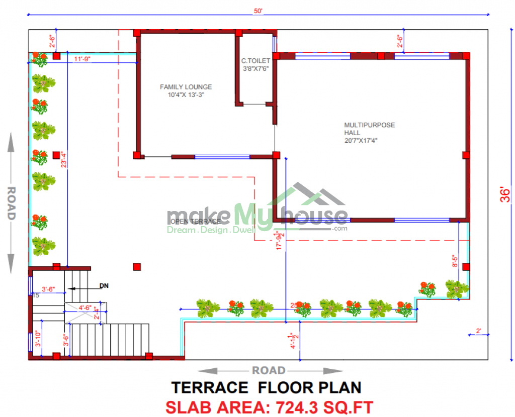 5250 Sqft House Plan with Vastu Compliance