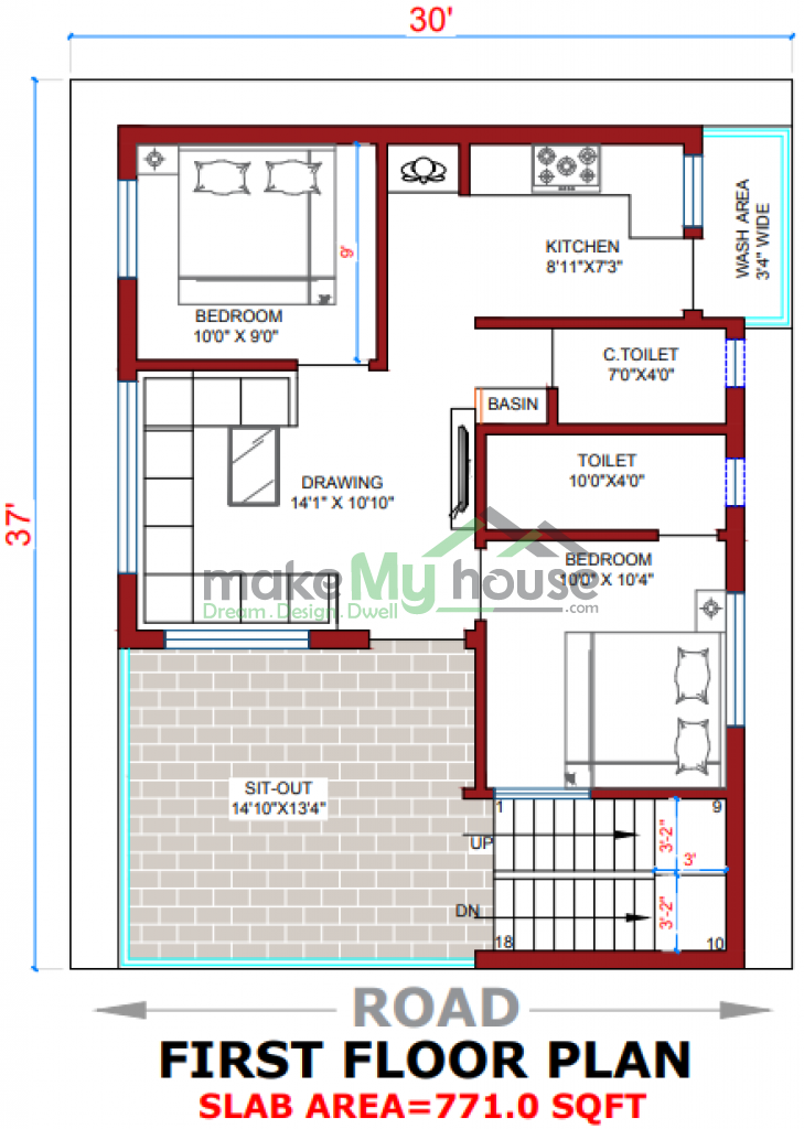 3d elevation for two family plan