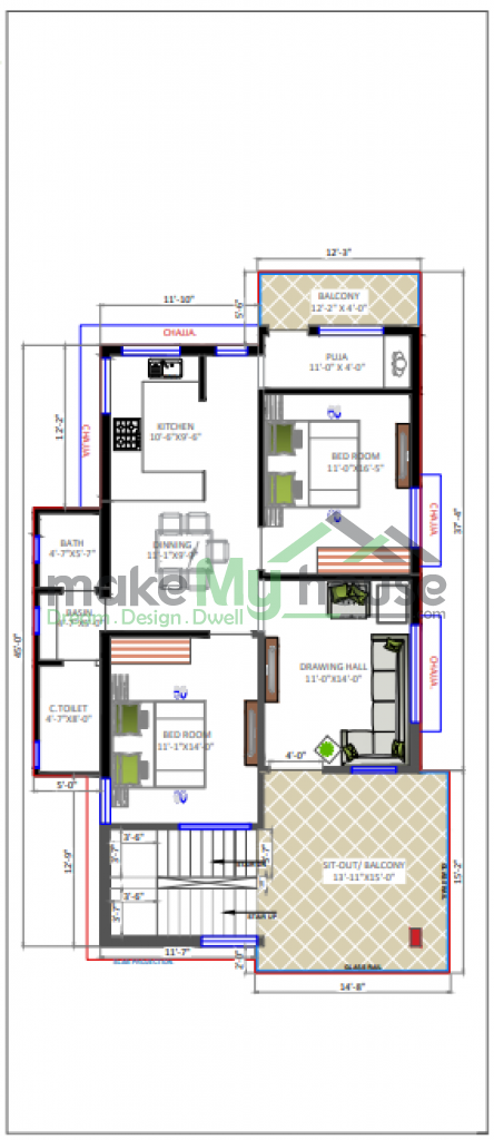 duplex house for two family purpose