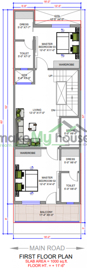 18X60 Floor Plan