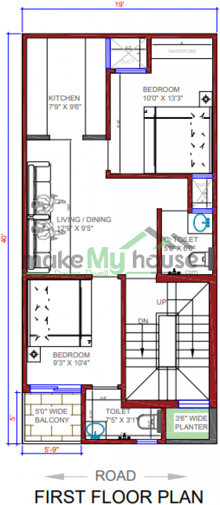 19x40 house plan