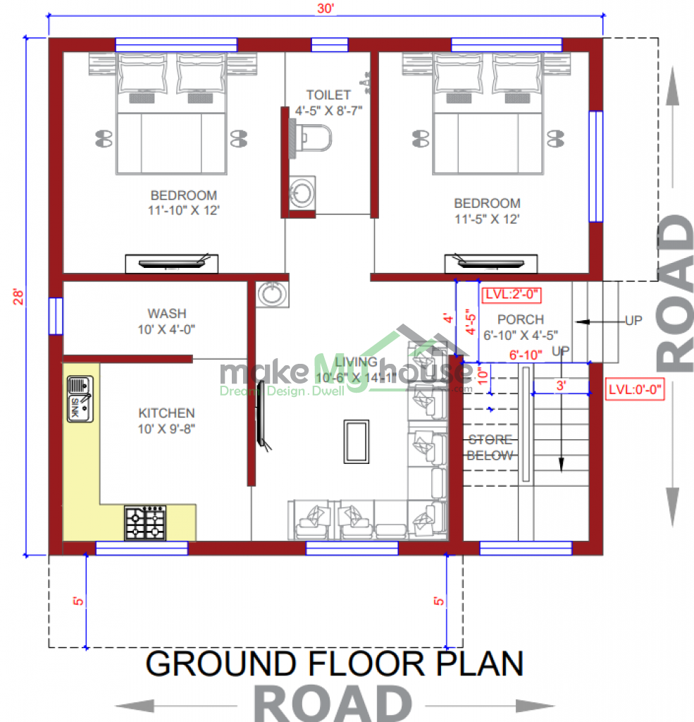 3d elevation for luxury flat 