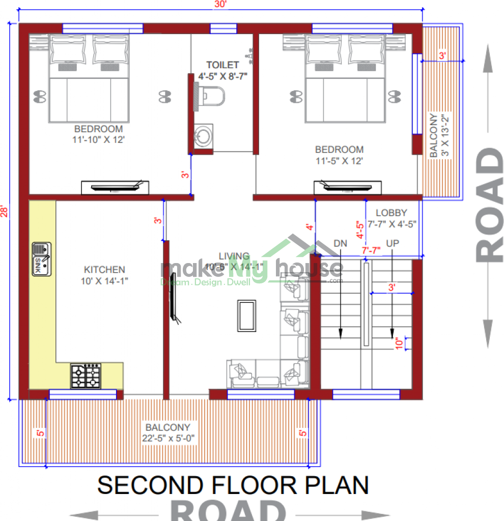 Residential cum Commercial Triplex 3D Elevation