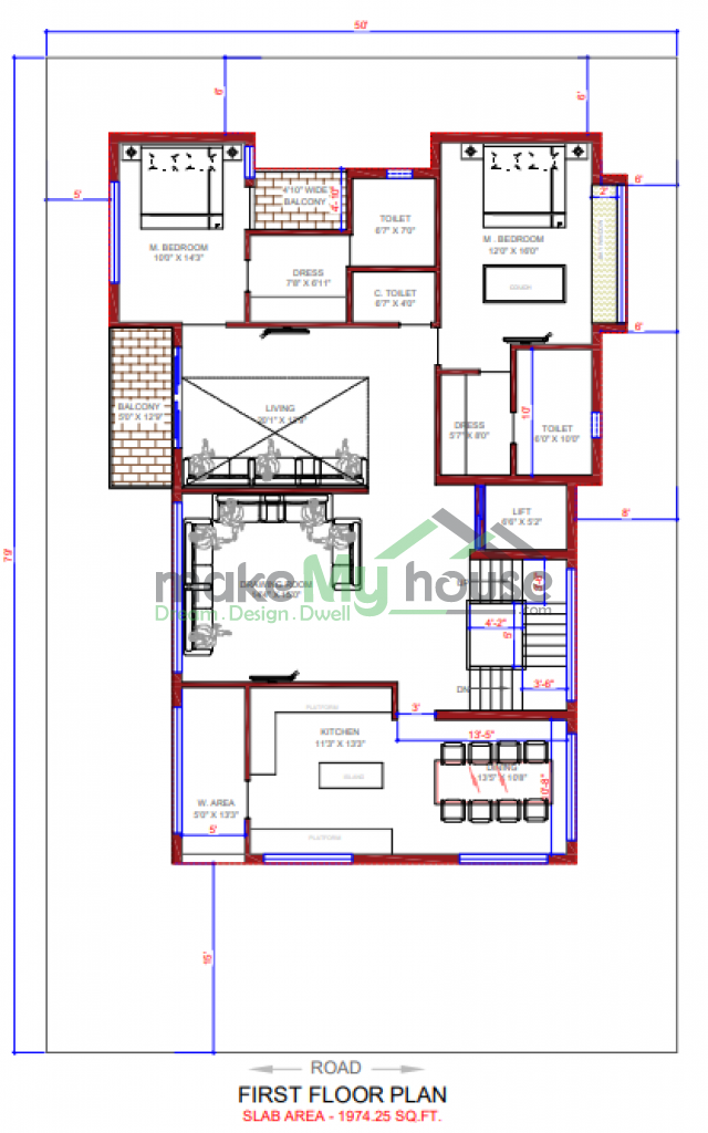 50x79 house plan