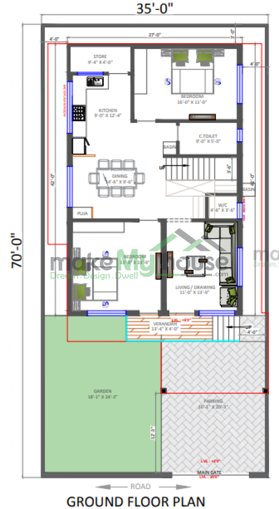 3D elevation designs for villa 