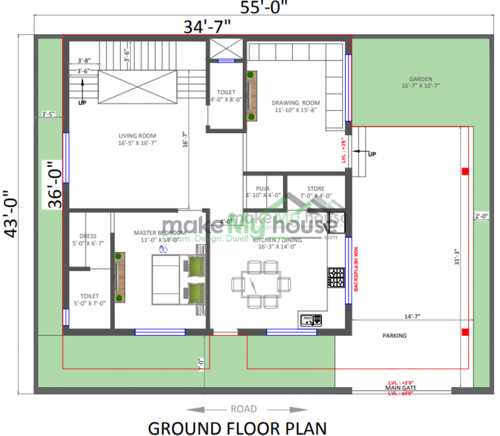 two family house elevation design