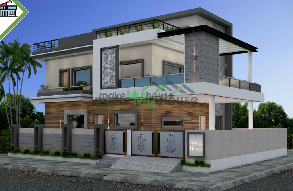 55ft x 43ft 3D House Design