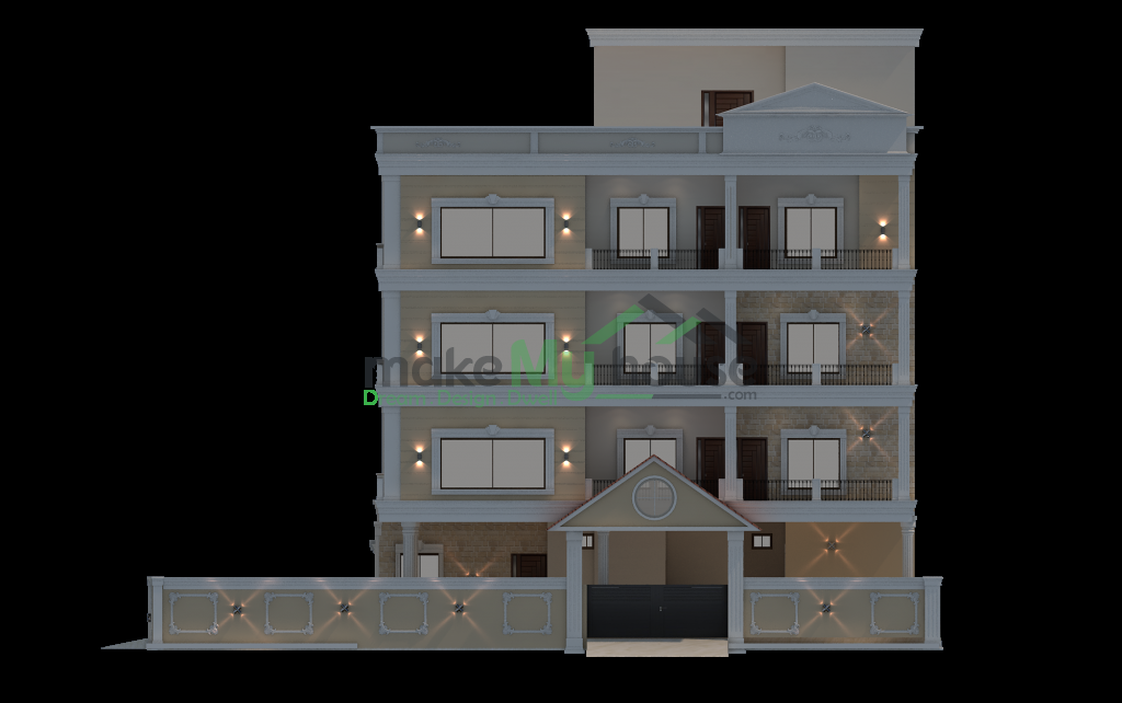 3d elevation for rental apartment