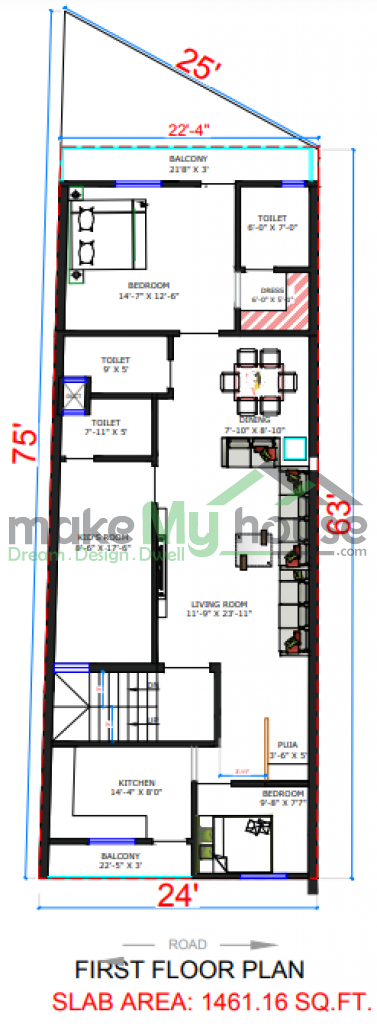 residential house 2D elevation