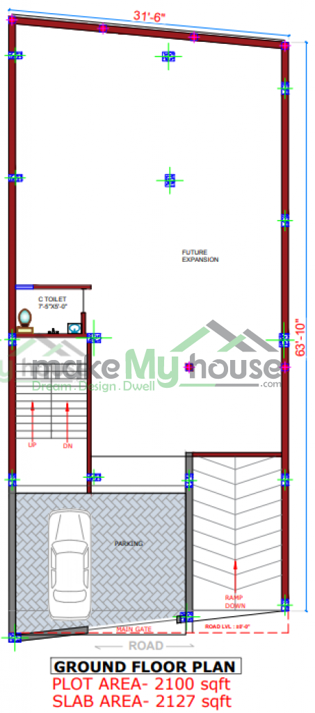 32x63 house plan