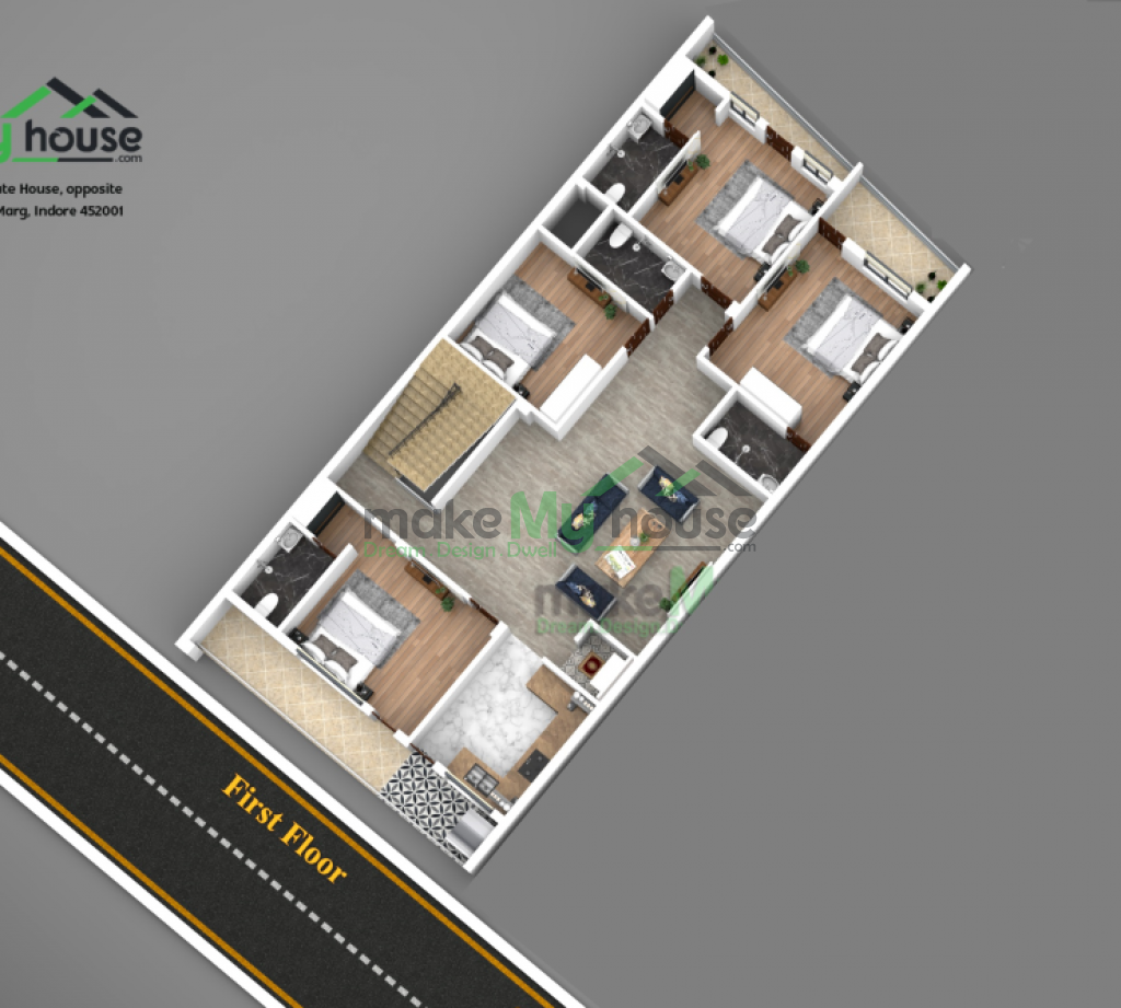 G+2 residential floor plan