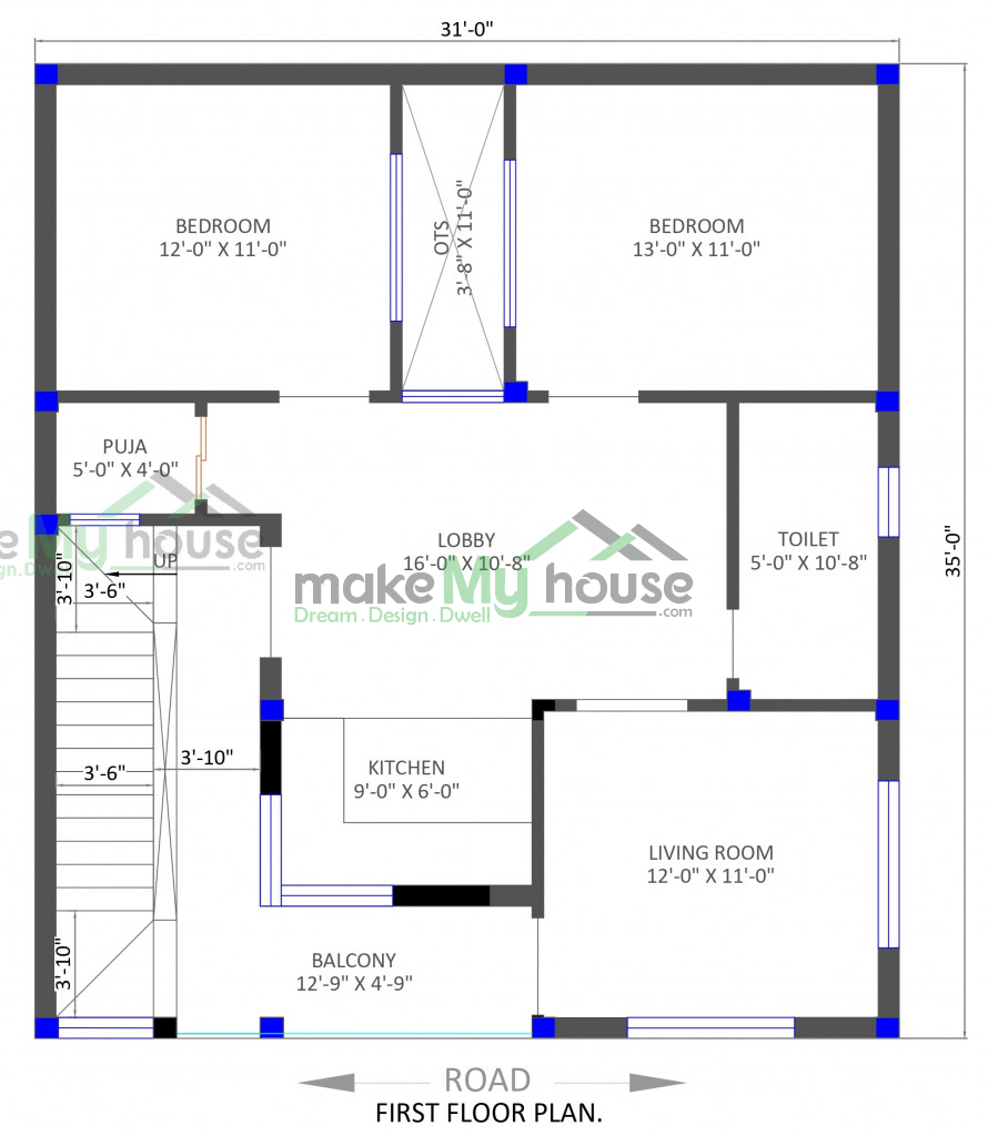 residential house front view