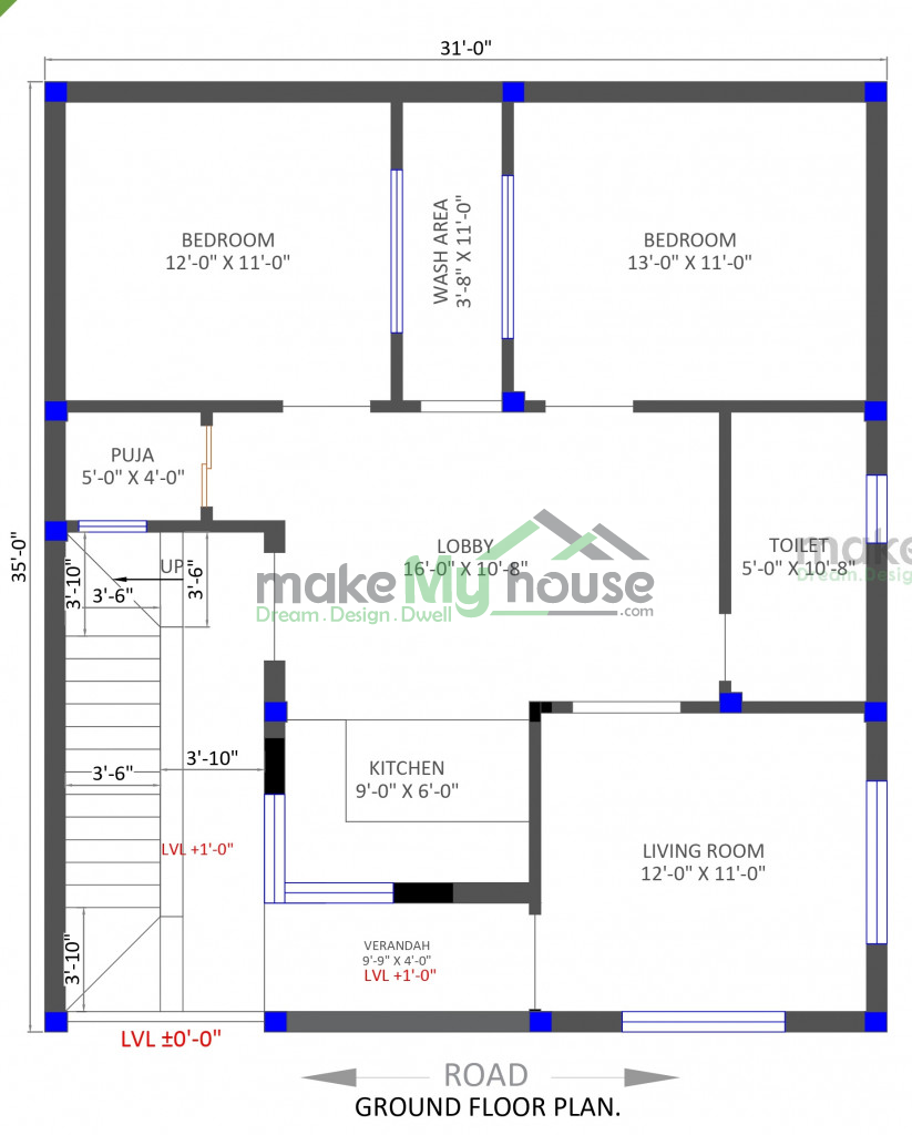 31x35 house plan