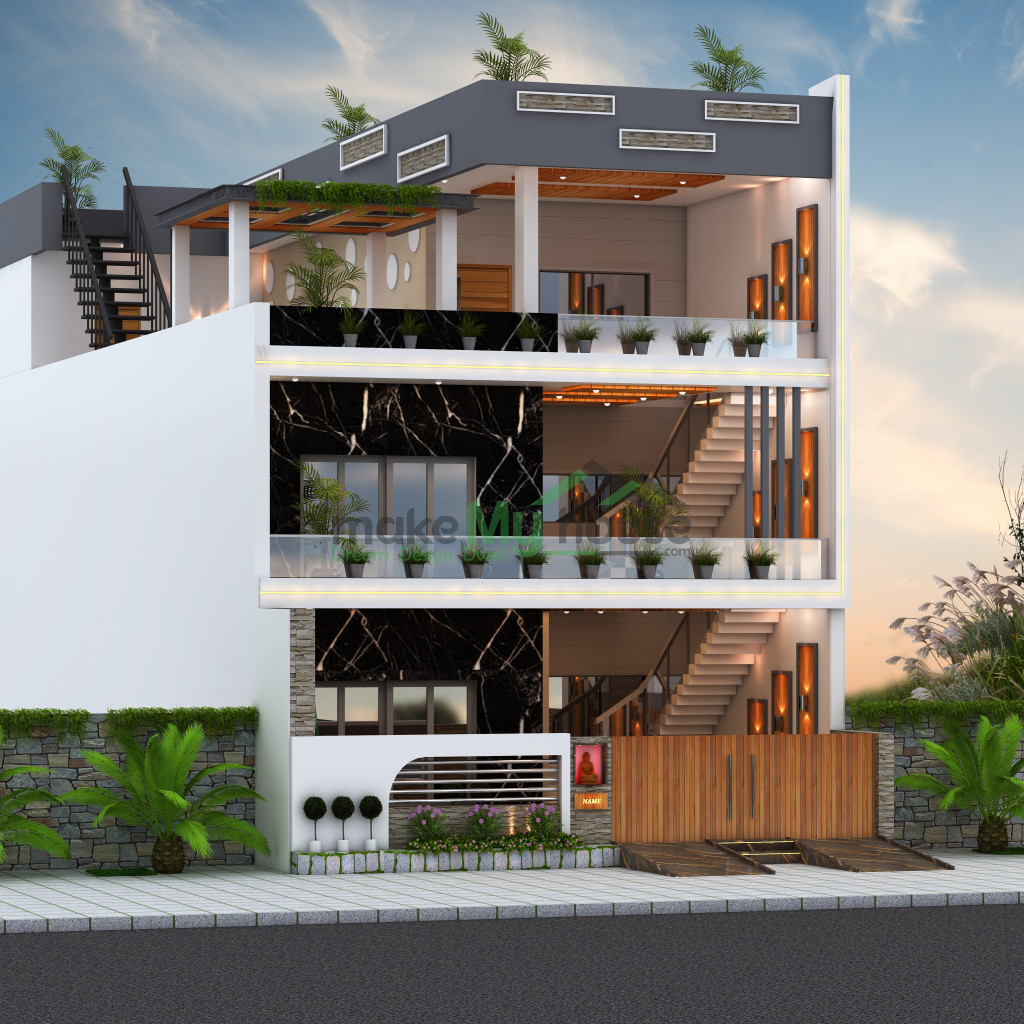 30ft x 62ft Exterior Elevation Design