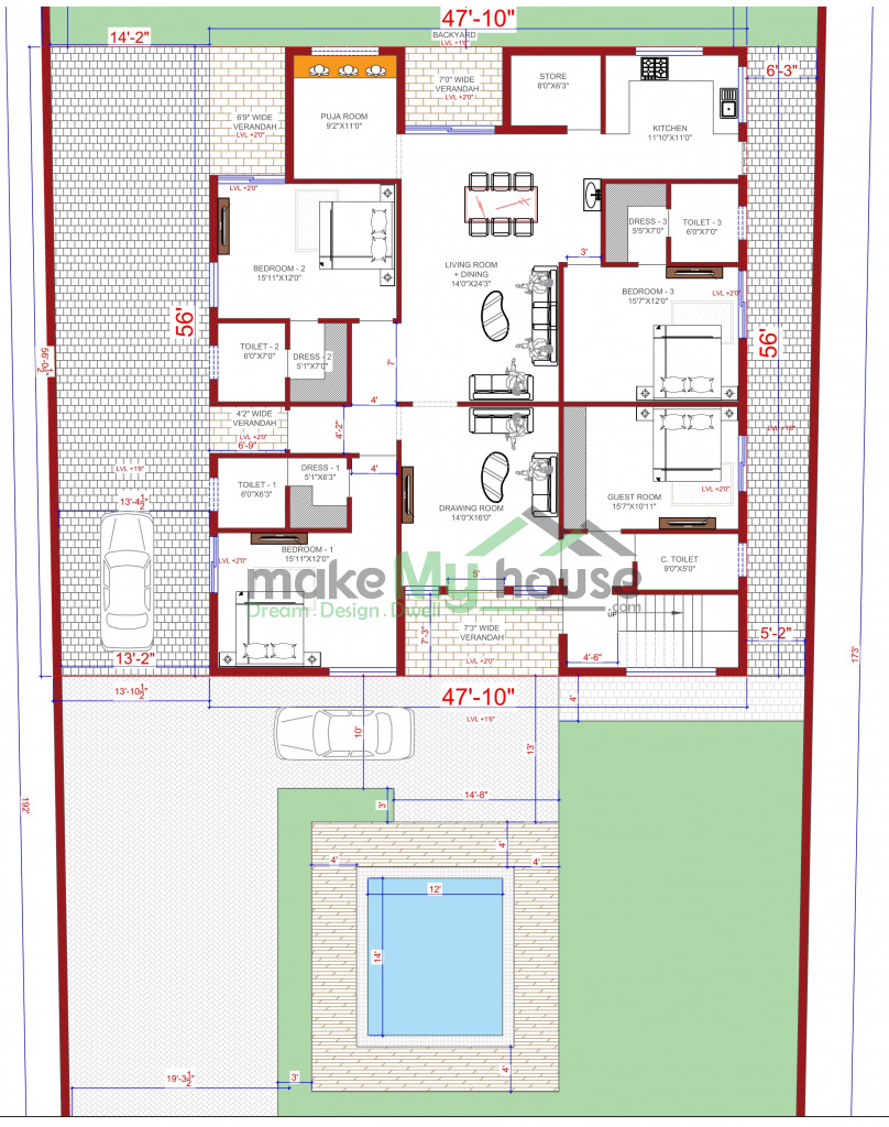 luxurious house floor plan