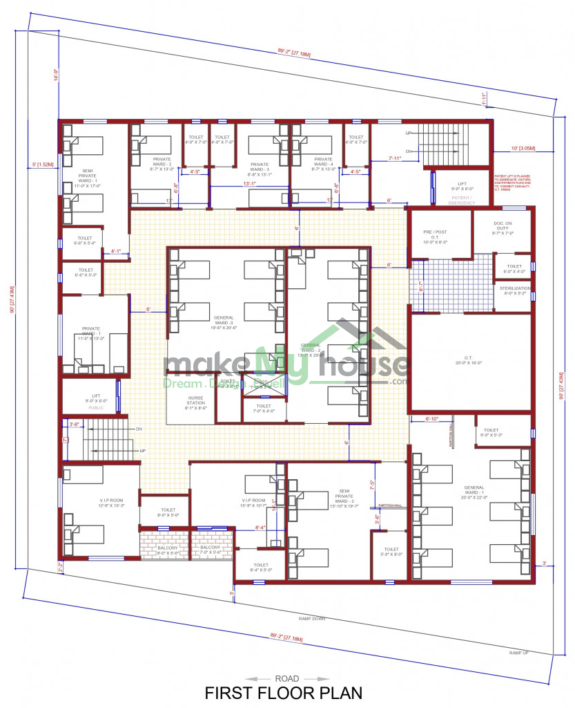 90x90 commercial floor plan