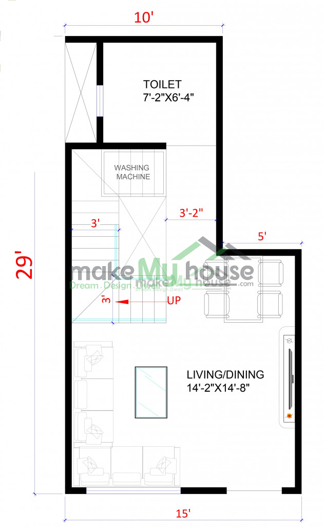 450 sqft floor plan