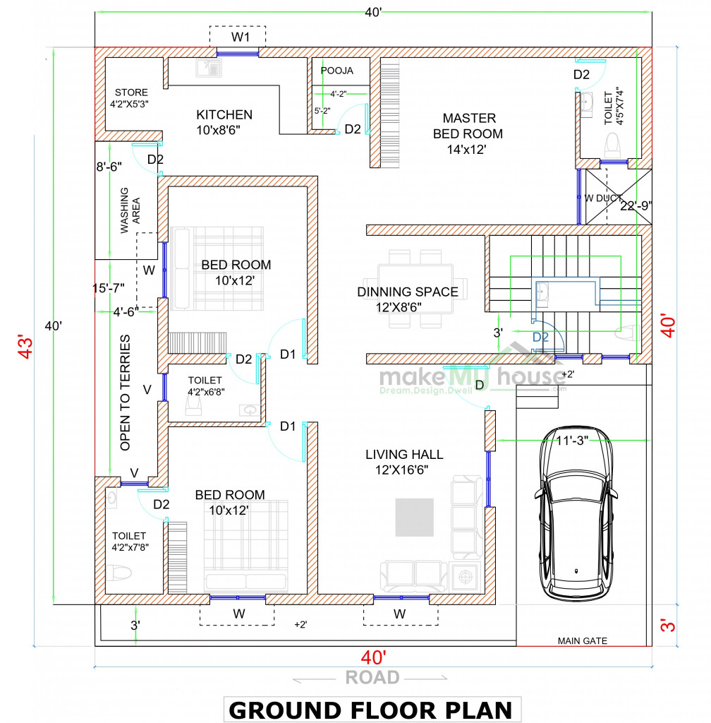 3d elevation for residential house