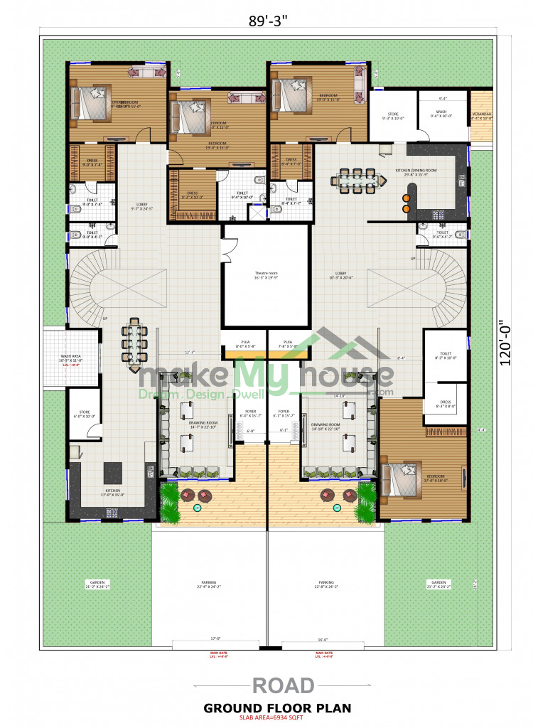 Duplex Two Family House Plan