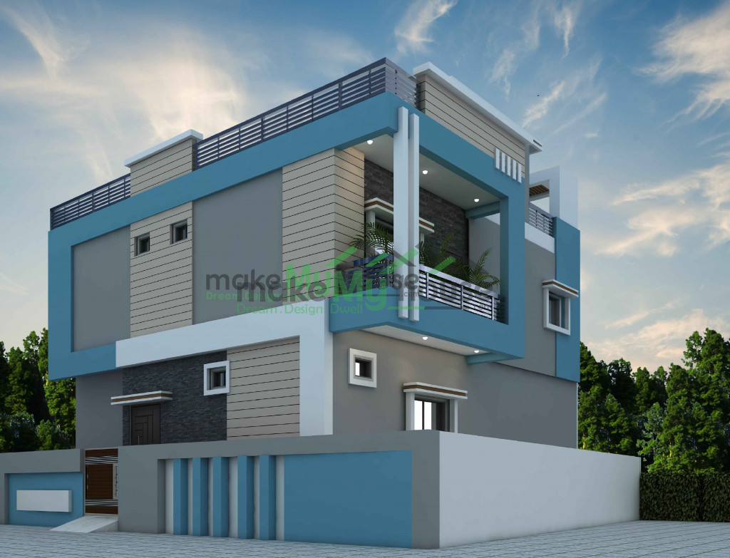 45x42 2 Bedroom House Design