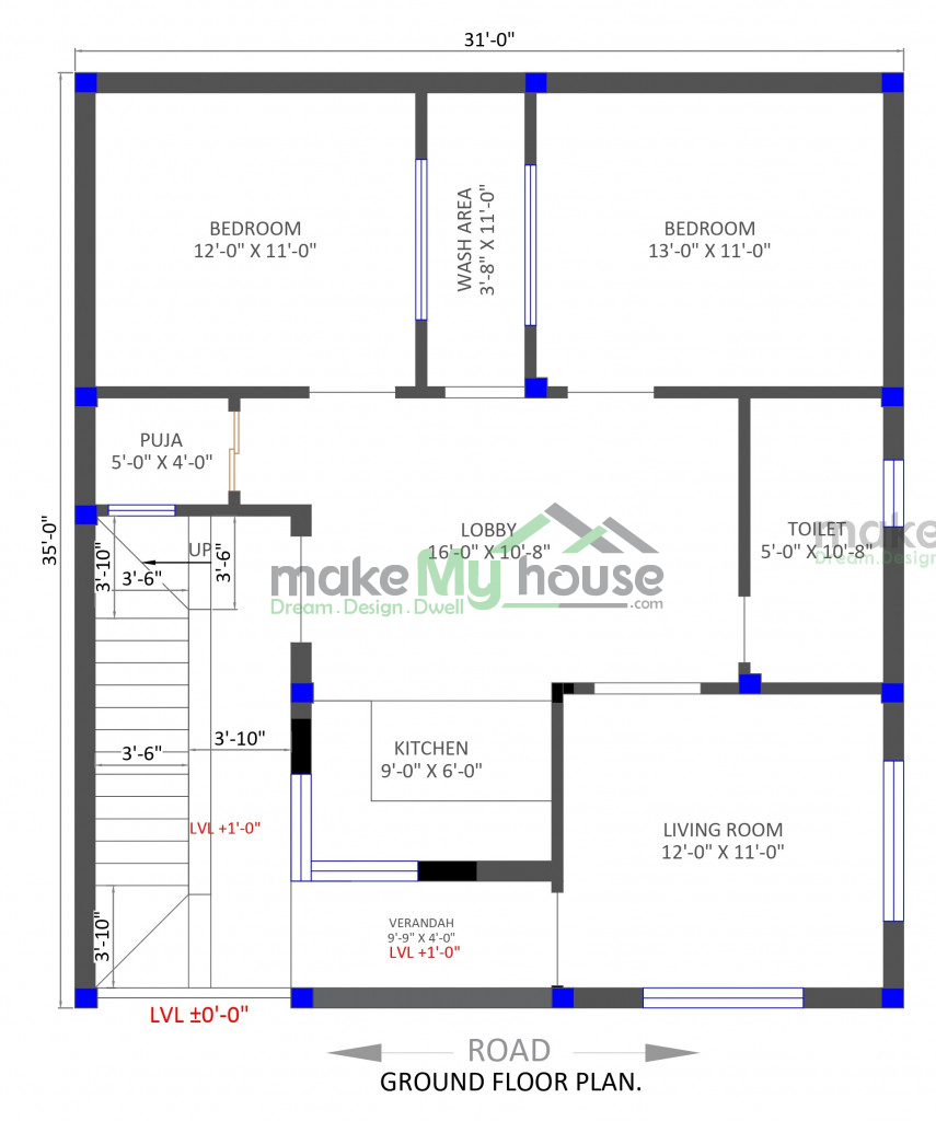 2d elevation for residential house