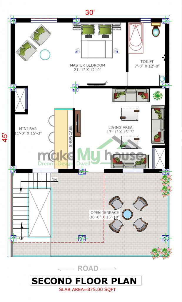 30x45 Floor Plan