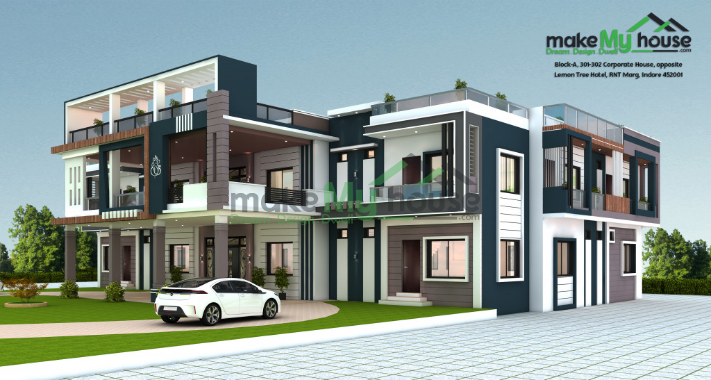 3 BHK House elevation Designs 