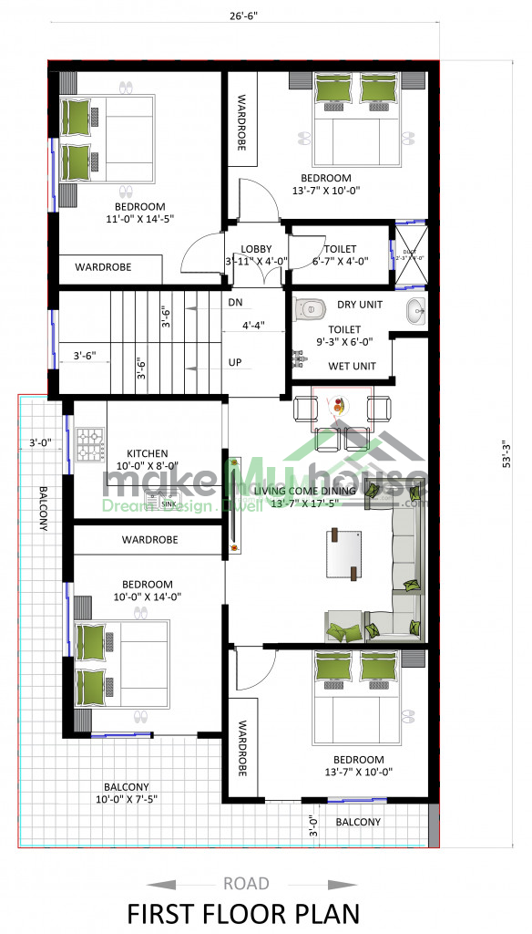 floor plan for triplex house