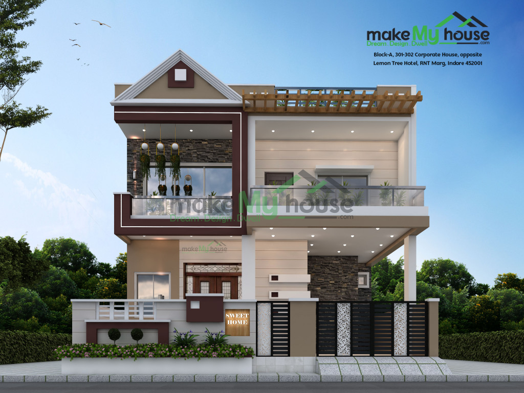 3D elevation designs for villa 