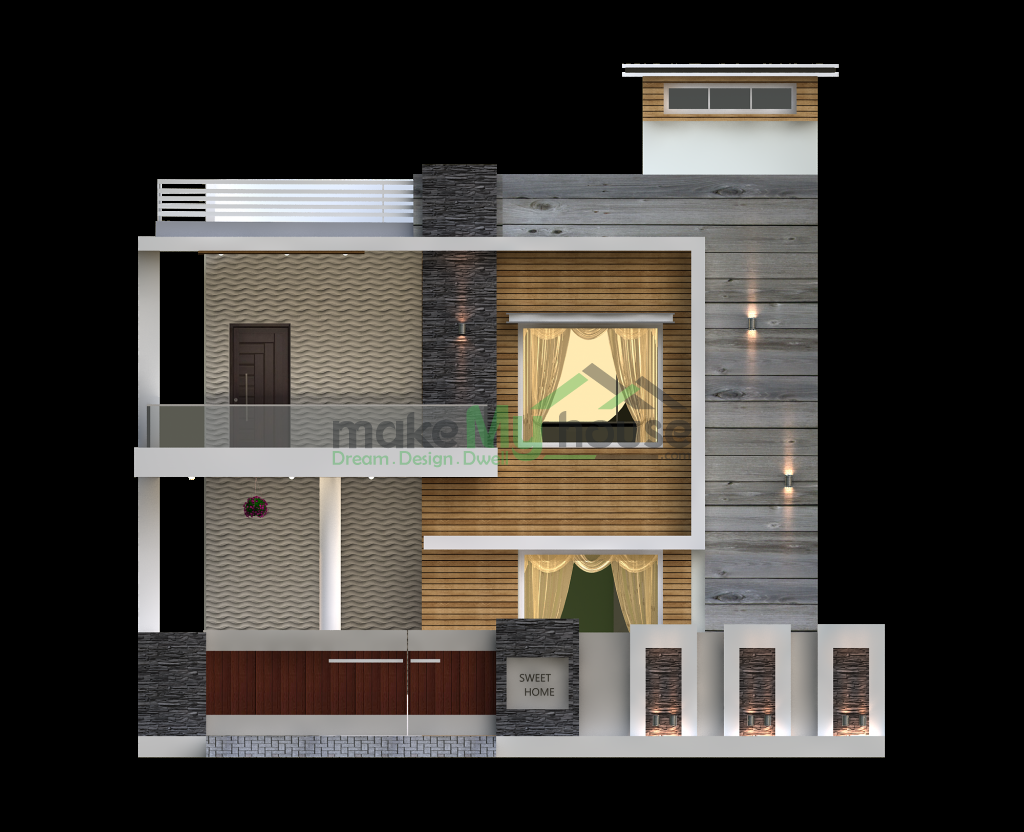 3d elevation for contemporary house