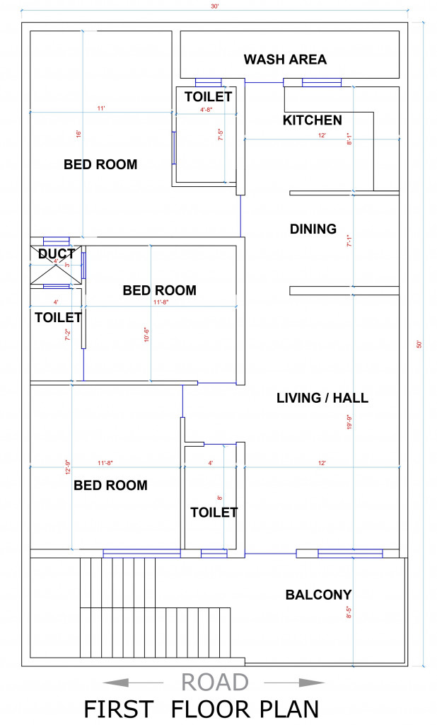 30x50 Floor Plan