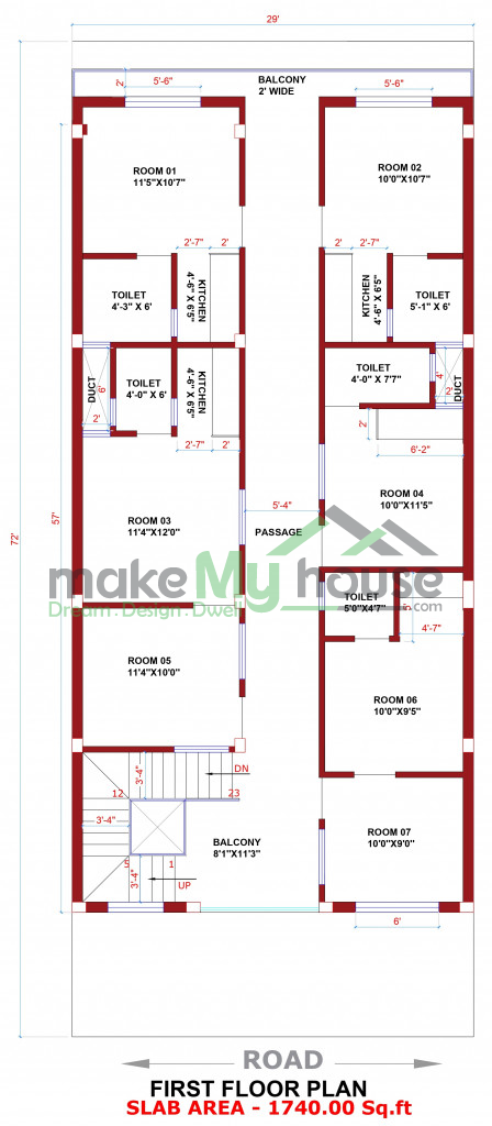 rental house floor plan for duplex house