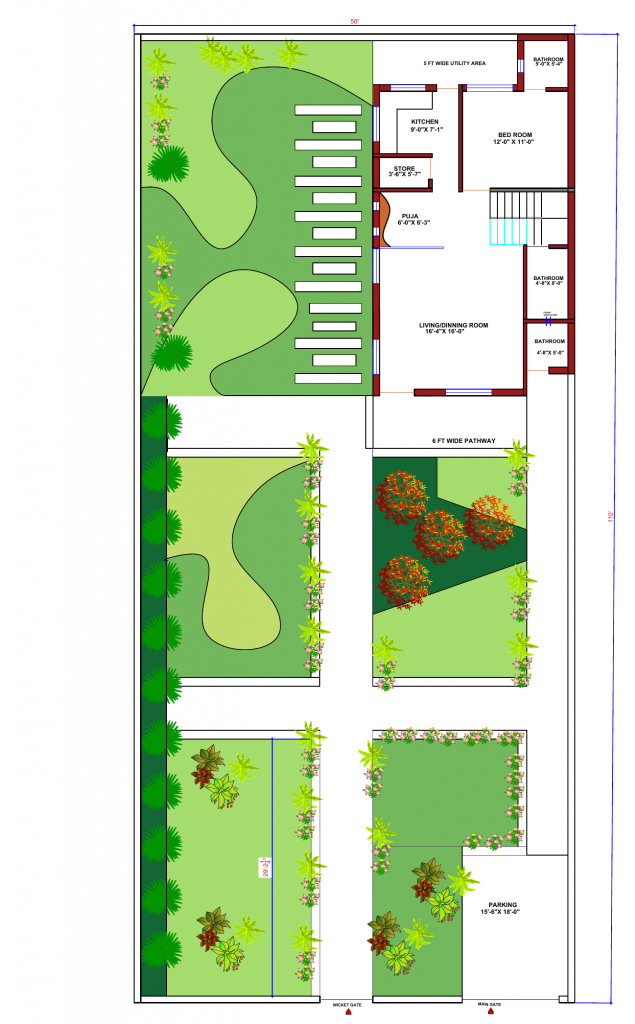 50x110 Floor Plan 