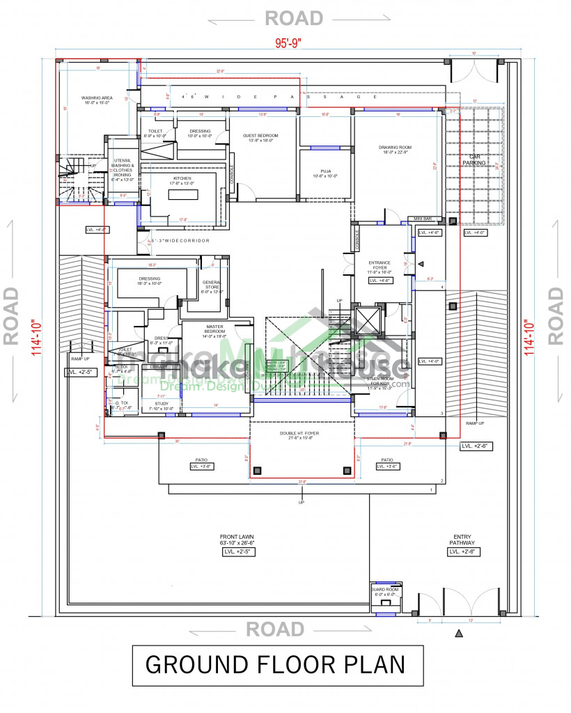 3d elevation for luxury flat 