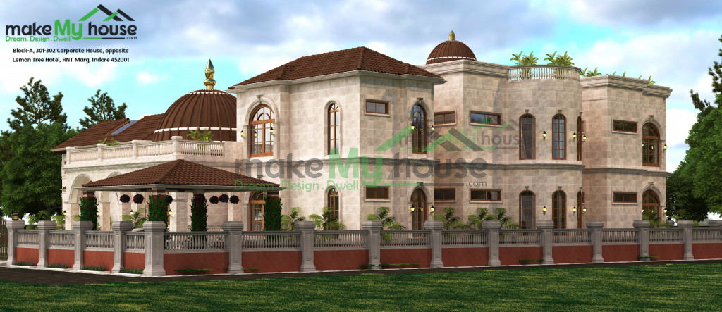 mansion style house elevation designs 