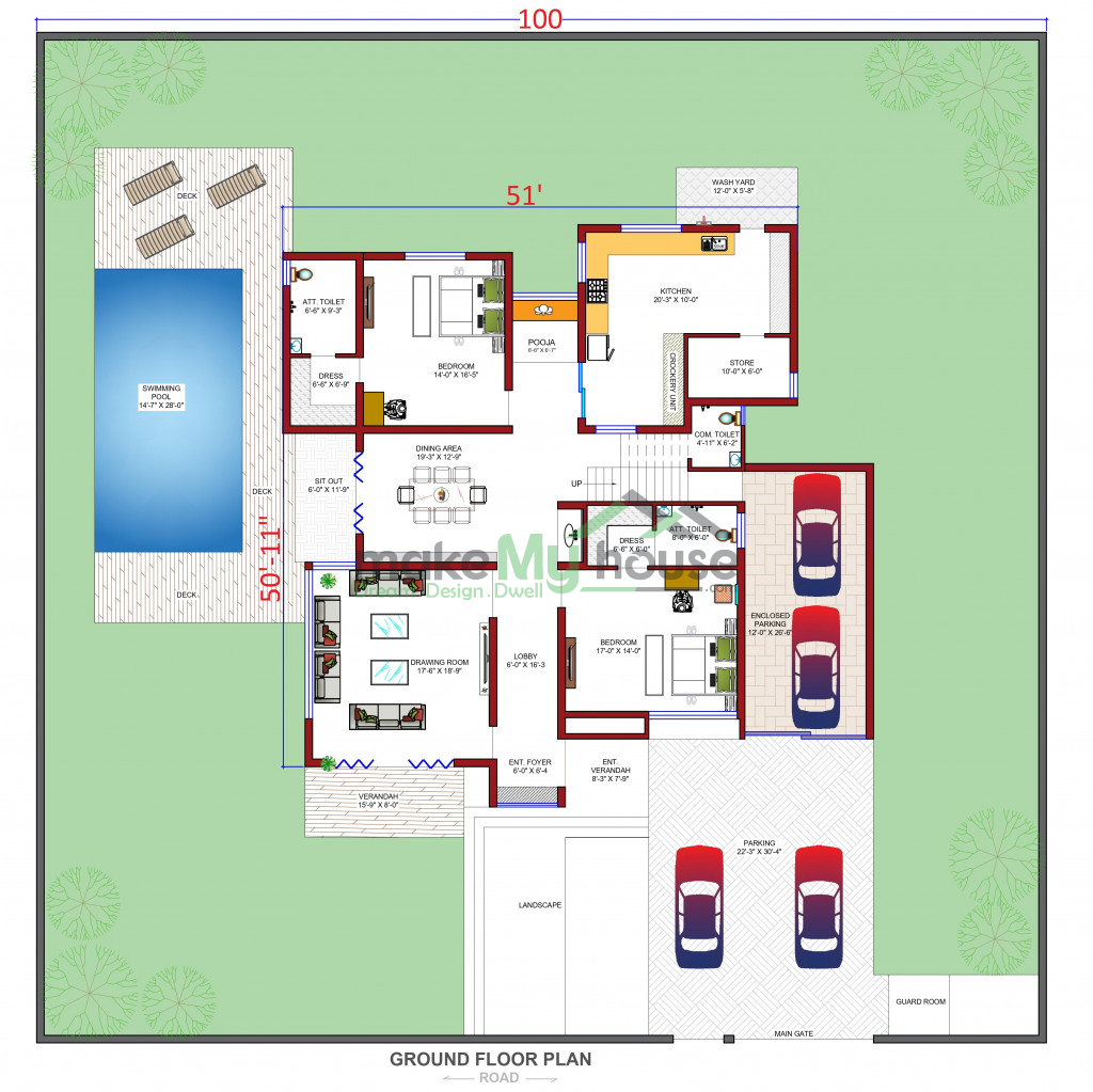 West facing floor plan