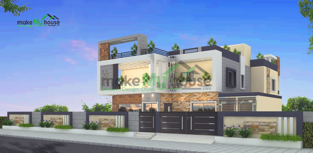 3D elevation designs for modern house 