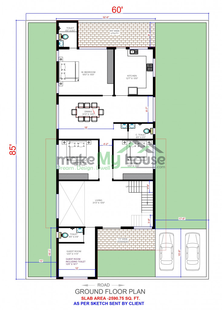 60x85 floor plan