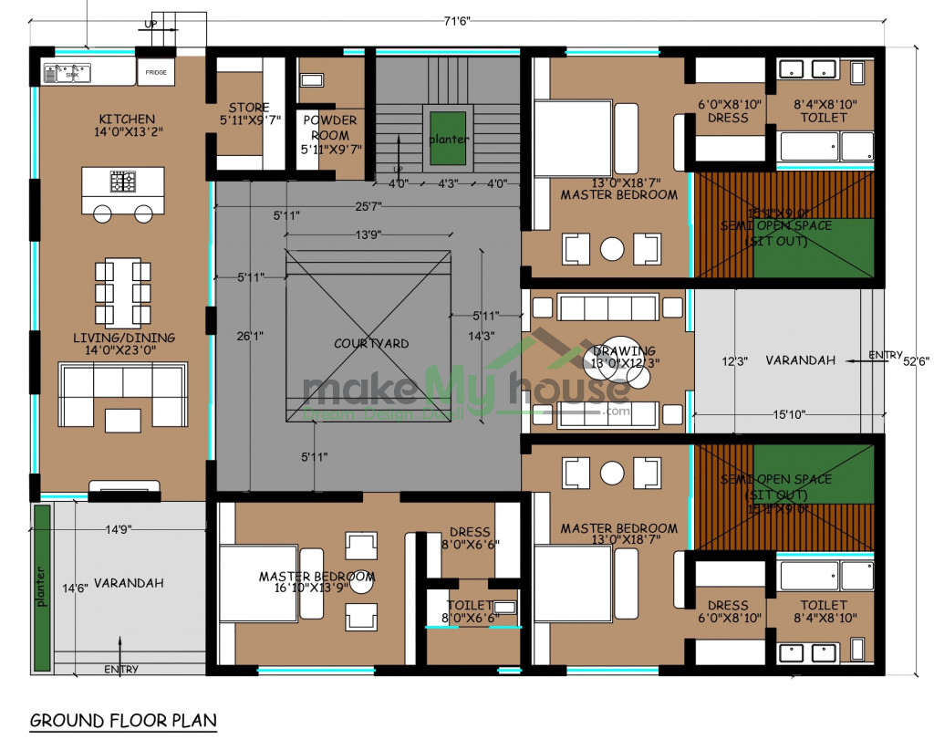 72x52 floor plan