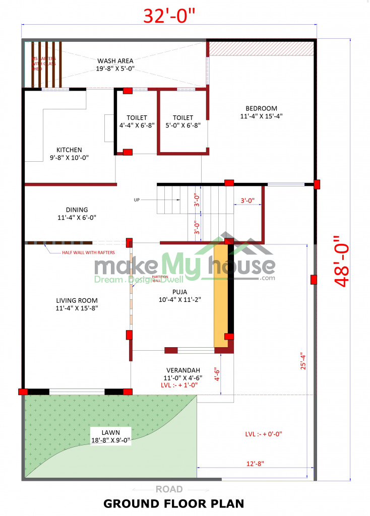 West facing floor plan