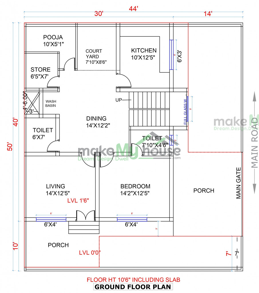 West facing floor plan