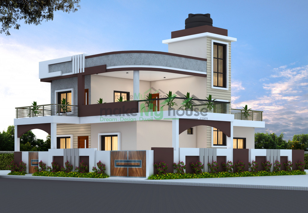 3d elevation designs for single floor house 