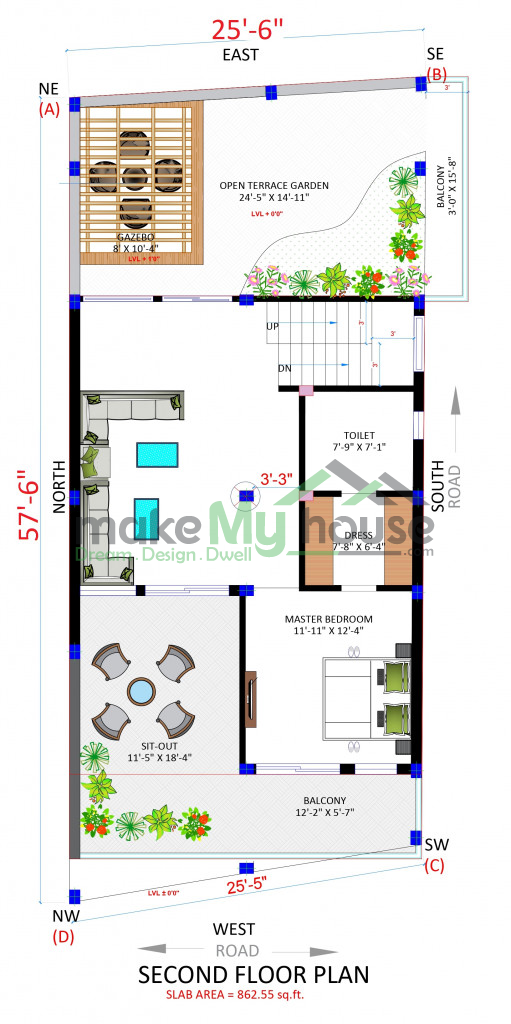 Triplex Floor Plan Exterior Elevation Design